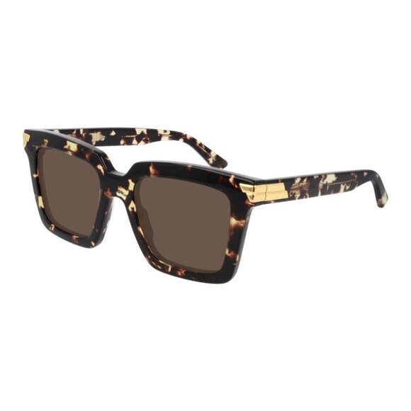 NEW BOTTEGA VENETA BV1005SA 002 SUNGLASSES WOMEN HAVANA SQUARE EYEWEAR - Picture 1 of 3